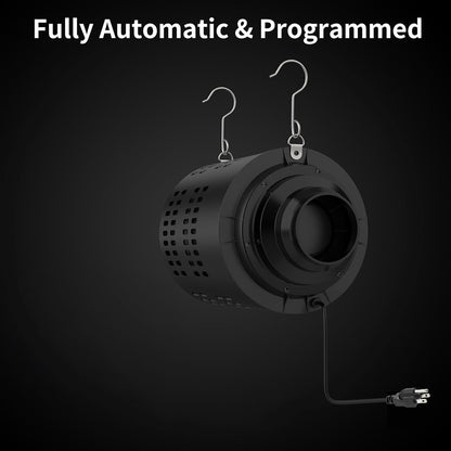 RDJ Bouns Inline Fan with Carbon Filter Kit, Compatible with 4"/5"/6" Ducts,10 Speed Control Recyclable Carbon Filtration, Quiet, Grow Tent, Hydroponics, Indoor Gardening, Pet Room