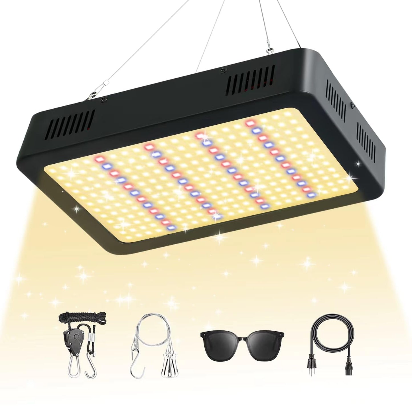 2000W LED Grow Light, Full Spectrum Plant Light with Daisy Chain, Grow Lights for Indoor Plants Greenhouse Hydroponic Growing Lamps with Veg Bloom Switch Coverage 5x5ft