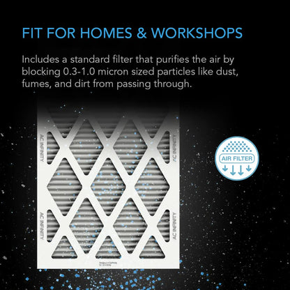 AC Infinity Inline Filter Box 10" with High Efficacy Filter, Whole House HVAC Filtration Kit, Fits 10-Inch Inline Duct Fans for Fresh Air Intake and Ventilation