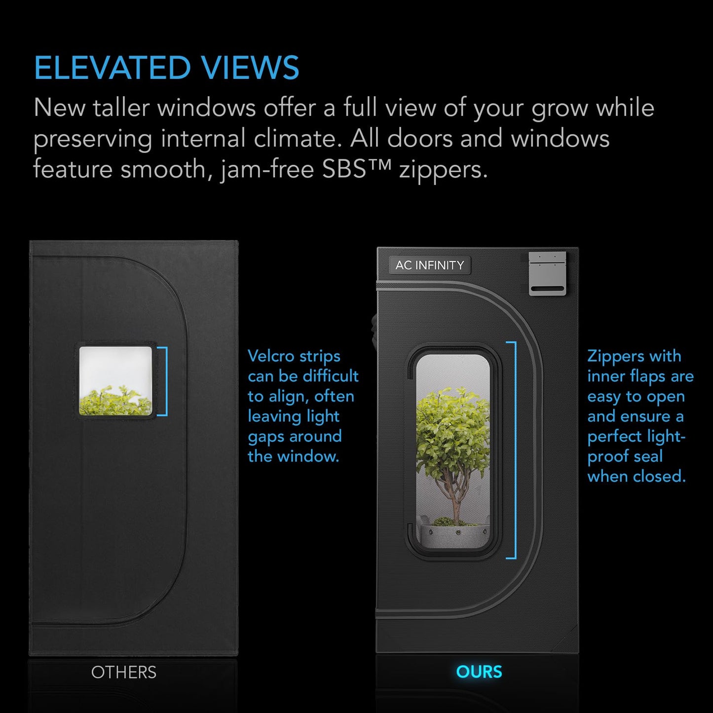 AC Infinity CLOUDLAB 632 Advance Grow Tent, 36”x24”x72” Thickest 1 in. Poles, Highest Density 2000D Diamond Mylar Canvas, Controller Mount for Hydroponics Indoor Growing