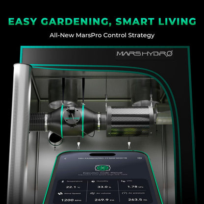 MARS HYDRO iFresh 4 Inch Smart Inline Fan Combo, with Variable Speed Controller, for Heating Cooling Booster, Grow Tents