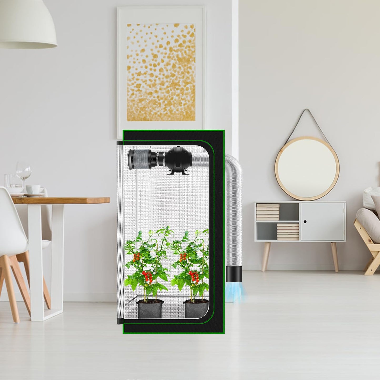 MELONFARM Air Filtration Kit 6", Built-in 14cm Fan Low Nois Carbon Filter with 12-Speed Controller, 8' Ducting, Cooling & Ventilation System for Grow Tents, Indoor Gardening, Hydroponics