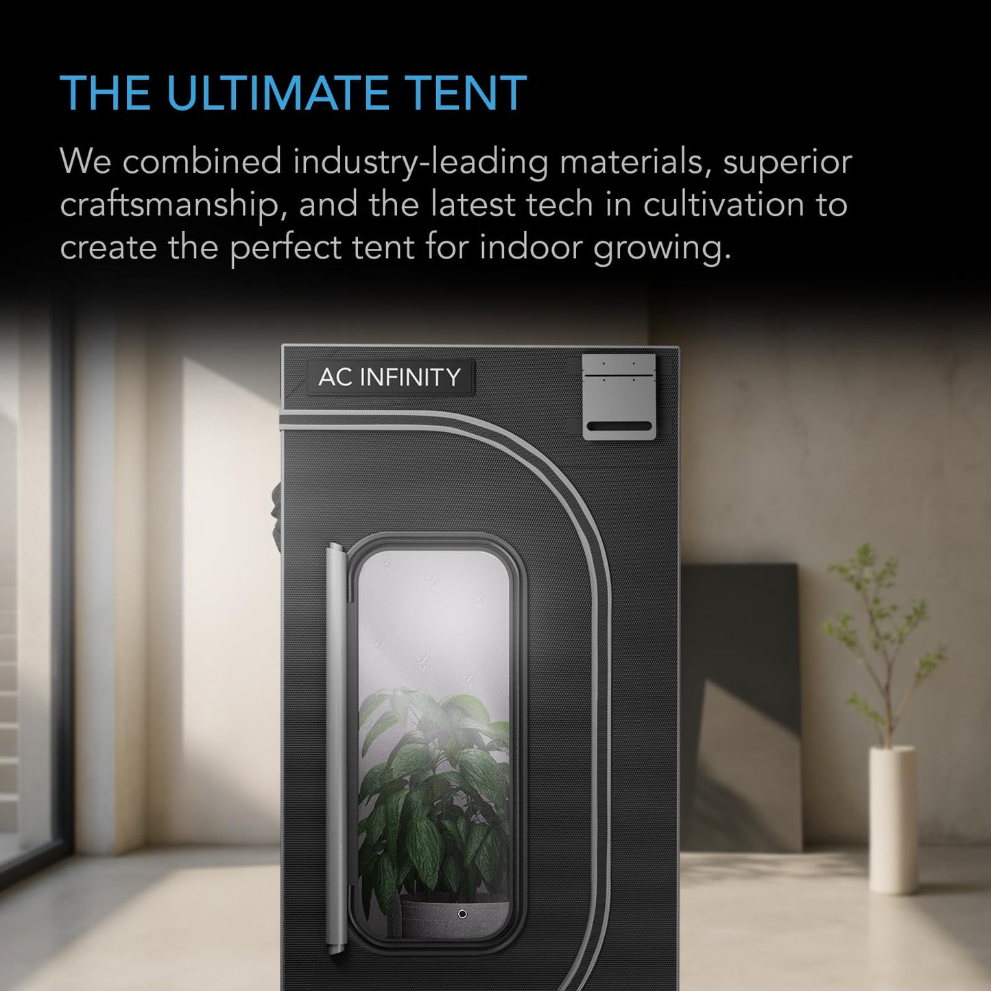 AC Infinity CLOUDLAB 632 Advance Grow Tent, 36”x24”x72” Thickest 1 in. Poles, Highest Density 2000D Diamond Mylar Canvas, Controller Mount for Hydroponics Indoor Growing