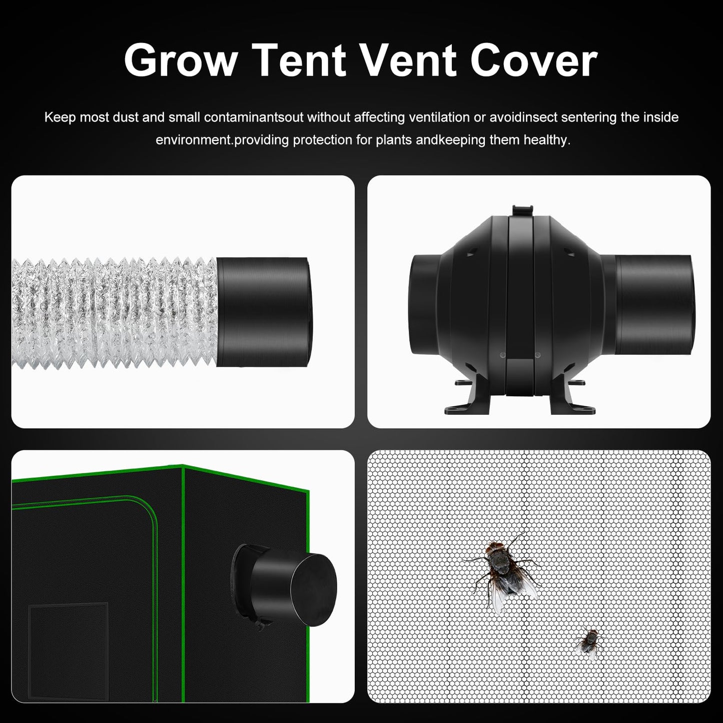 MELONFARM Air Filtration Kit 6", Built-in 14cm Fan Low Nois Carbon Filter with 12-Speed Controller, 8' Ducting, Cooling & Ventilation System for Grow Tents, Indoor Gardening, Hydroponics