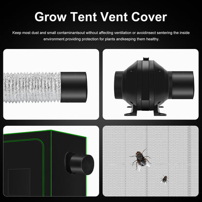 MELONFARM Air Filtration Kit 6", Built-in 14cm Fan Low Nois Carbon Filter with 12-Speed Controller, 8' Ducting, Cooling & Ventilation System for Grow Tents, Indoor Gardening, Hydroponics