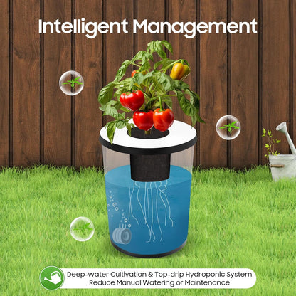 7 Bucket Deep Water Culture Hydroponic System, 5.28Gal PP Grow Kit with Air Pump Smart Circulation for Indoor Gardening, Balcony Farming