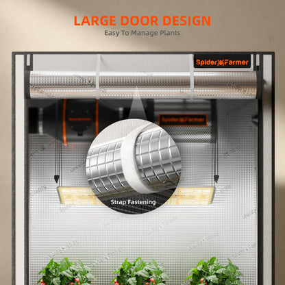 Spider Farmer Pro Series 2x2x6 Grow Tent, 24"x24"x72" with Roll-up Door, Observation Window Floor Tray, 2000D Thicken Mylar Canvas, 2x2 for Hydroponic Indoor Growing for SF1000, SF1000, SE1500, G1500